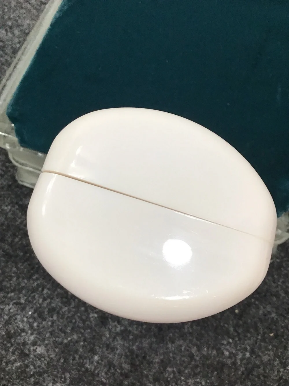 Jimmy Choo White Gloss Cylindrical Case with Metal Plaque hardshell